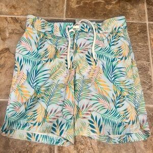 art class Tropical Leaf Print Swim Trunks - Multicolor